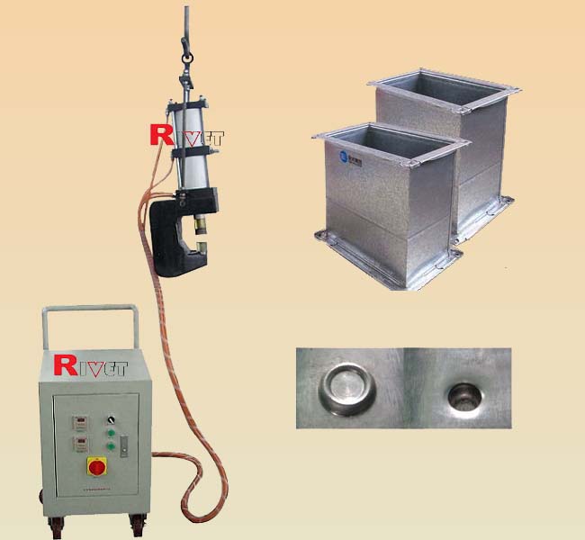 Portable rivetless riveting machine,Vantilation pipe riveting machine